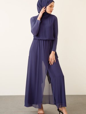 Arkası İp Geçişli Tulum İndigo Arkası İp Geçişli Tulum İndigo