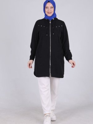 Siyah Büyük Beden Kapüşonlu Spor Kap Siyah Büyük Beden Kapüşonlu Spor Kap