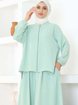 Fermuarlı Aerobin Takım Mint