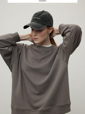 Oversıze Ribanalı Sweatshırt Antrasit