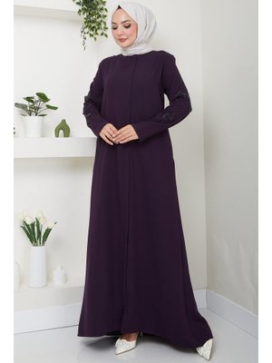 Mürdüm Nihan Kolları Taşlı Ferace