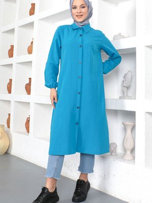 Uzun Boy Tunik Mavi