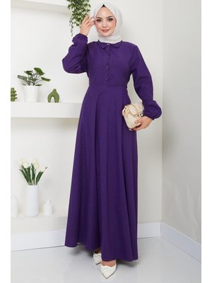Mor Kuşaklı Mevlana Elbise
