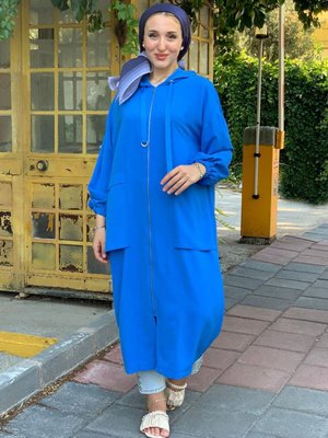 Mavi Tam Boy Fermuarlı Kap Mavi Tam Boy Fermuarlı Kap