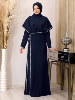 Lacivert Peri Abiye Elbise Lacivert Peri Abiye Elbise