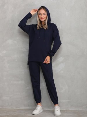 Lacivert Fermuar Yırtmaçlı Spor Takım