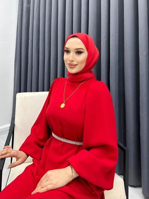 İnci Kemerli Elbise