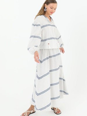 Gri Poplin Etekli Takım Gri Poplin Etekli Takım