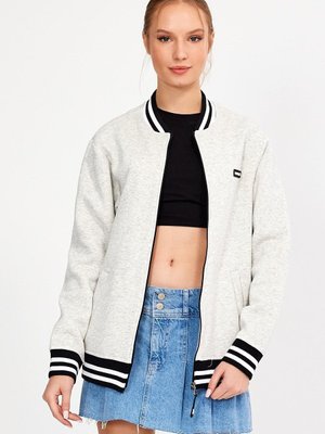 Gri Astarsız Şardonlu Oversize Kolej Ceket Mont Gri Astarsız Şardonlu Oversize Kolej Ceket Mont