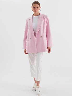 Tek Düğmeli Blazer Ceket Pudra Tek Düğmeli Blazer Ceket Pudra