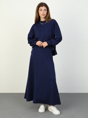 Lacivert Yumuşak Dokulu Rahat Takım Koyu