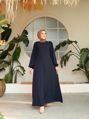 Medine Ipeği Balon Kollu Mevlana Yazlık Ferace Abaya