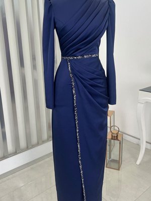 Sare Abiye Elbise Lacivert