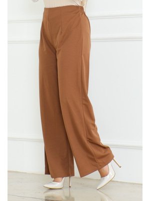 Kahve Palazzo Scuba Pantolon