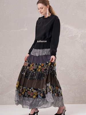 Patchwork Etek Siyah