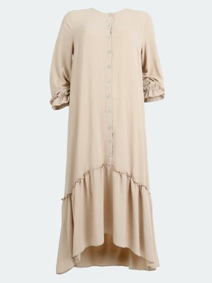 Taş Rengi Büyük Beden Elbise Taş Rengi Büyük Beden Elbise