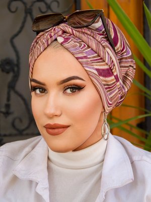 Bej Vişne Desenli Burgu Bone