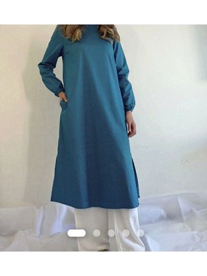 Puantiyeli Tunik Petrol Mavisi