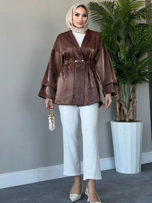 İğneli Tafta Ceket Kahverengi İğneli Tafta Ceket Kahverengi