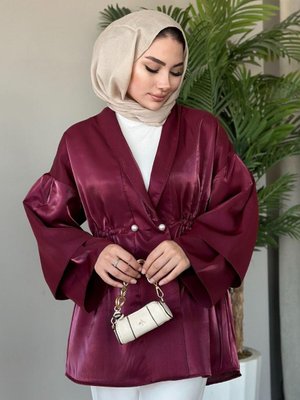 İğneli Tafta Ceket Bordo İğneli Tafta Ceket Bordo