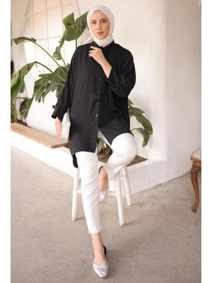 Siyah Yarasa Kol Yırtmaçlı Tunik Siyah Yarasa Kol Yırtmaçlı Tunik