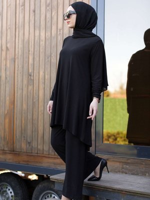 Siyah Pantolon Ve Tunik İkili Sandy Takım