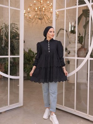 Hakim Yaka Fırfırlı Fisto Tunik