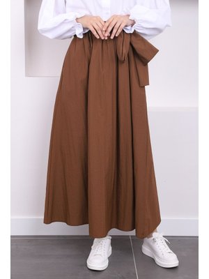 Kahve Yan Bağlamalı Paraşüt Etek