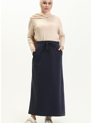 Beli Bağlamalı Cepli Spor Etek Lacivert