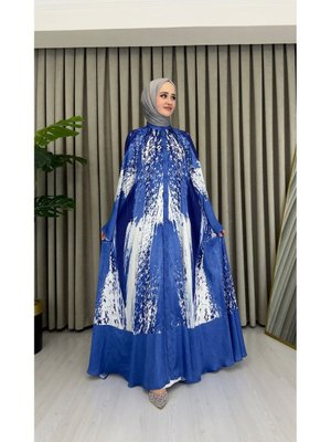 Desenli Saten Gömlek Elbise