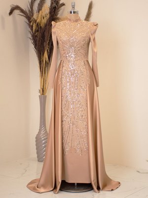 Gold Rengi Damla Tesettür Abiye Elbise Gold Rengi Damla Tesettür Abiye Elbise