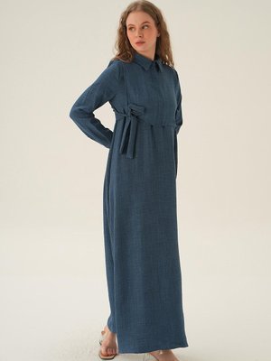 Bolerolu Elbise İndigo