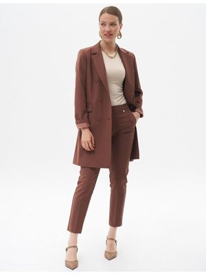 Basic Blazer Ceket Koyu Kahve