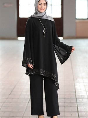 Işıl Abiye Elbise Şifon Kumaş Takım