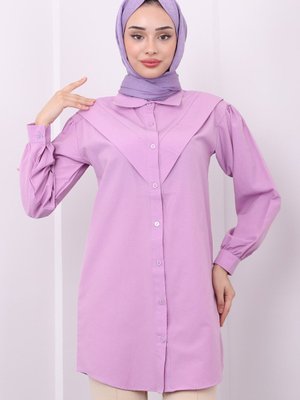 Lila Ön Katlı Tunik Lila Ön Katlı Tunik