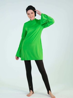 Siyah Tayt Kapalı Mayo Altı