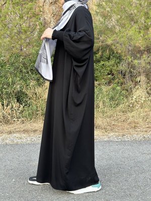 Yarasa Kol Ferace Fermuarlı Giyim Umre Feracesi Butik