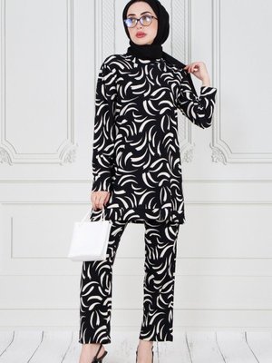 Lale İkili Takım Siyah