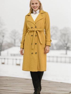 Hardal Hermes Kaşe Kuşaklı Kaban Hardal Hermes Kaşe Kuşaklı Kaban