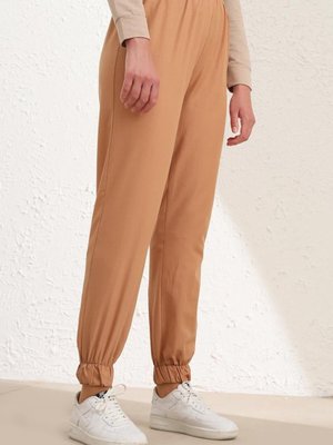 Sütlü Kahve Beli Lastikli Jogger Pantolon