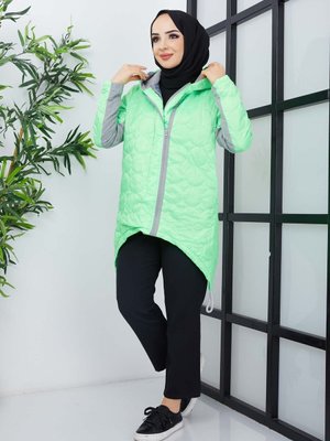 Yeşil Garnili Çift Fermuarlı Jessica Mont Yeşil Garnili Çift Fermuarlı Jessica Mont