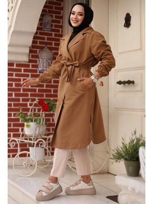 Camel Apolet Detaylı Trençkot Camel Apolet Detaylı Trençkot