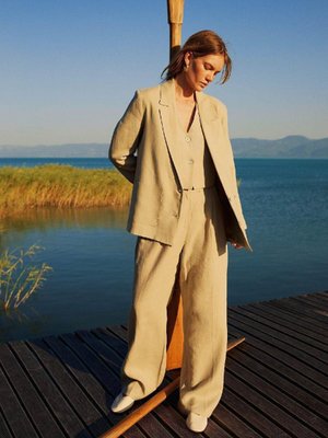 Manuka X Defacto Straight Fit Keten Pantolon D4389ax24hs