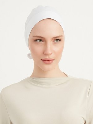 Beyaz Kaymaz Bağlamalı Pamuk Büyük Bone Beyaz Kaymaz Bağlamalı Pamuk Büyük Bone