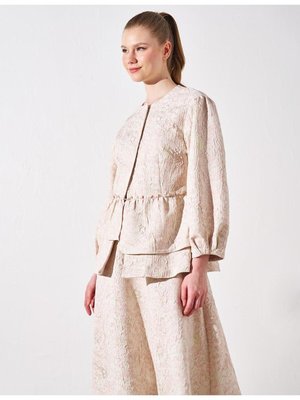 Jakarlı İkili Takım Pudra Jakarlı İkili Takım Pudra