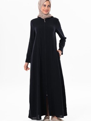 Hicran Şile Bezi Fermuarlı Mevsimlik Ve Yazlık Ferace Siyah Syh Hicran Şile Bezi Fermuarlı Mevsimlik Ve Yazlık Ferace Siyah Syh