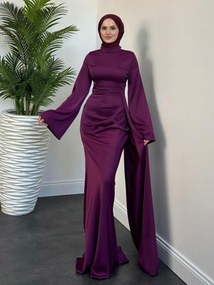 Baler Abiye Elbise Mürdüm