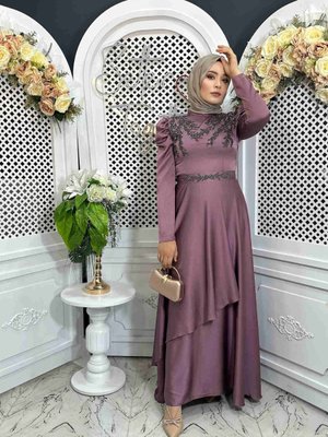 Gül Kurusu Lina Abiye Elbise