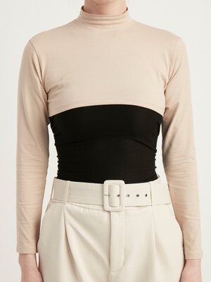 Large ) Uzun Kollu Balıkçı Yaka Pamuk Yarım Body Bej ( Small Medium Large ) Uzun Kollu Balıkçı Yaka Pamuk Yarım Body Bej ( Small Medium