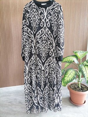 Egs Line Şal Desen Şifon Elbise